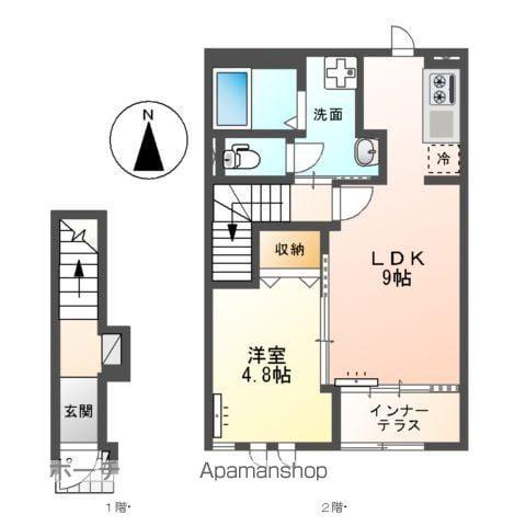 SWEETIE スウィーティー(1LDK/2階)の間取り写真