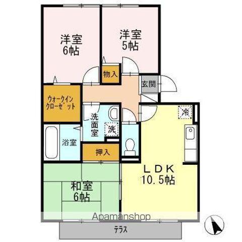 コンフォールⅡ番館(3LDK/1階)の間取り写真