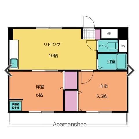 リベルナ三郷(2LDK/3階)の間取り写真