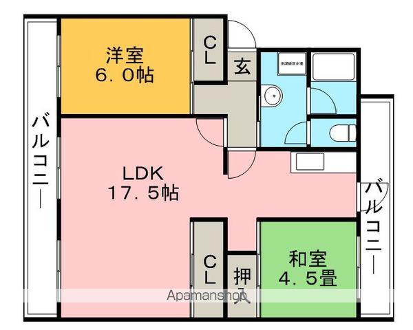 サルヴァトーレ小森野(2LDK/4階)の間取り写真