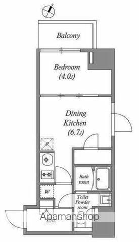 ラクレイス横濱関内(1DK/10階)の間取り写真