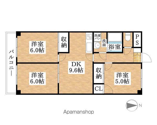 グレイシー高雄(3DK/2階)の間取り写真