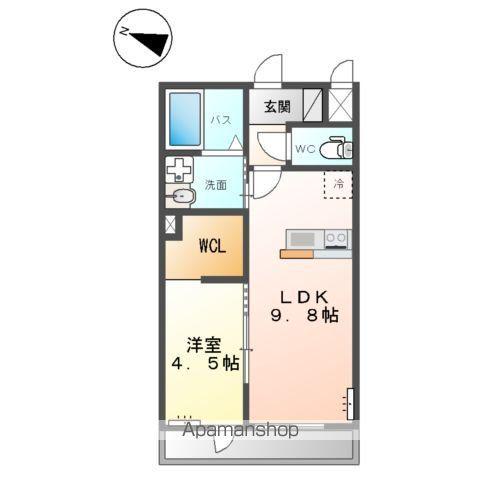 OLIVE(1LDK/2階)の間取り写真