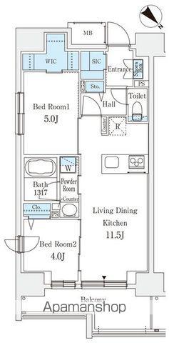リテラス西日暮里(2LDK/6階)の間取り写真