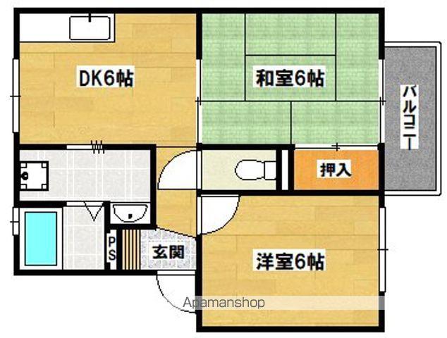 紙屋ハウス5番館E棟(2K/2階)の間取り写真