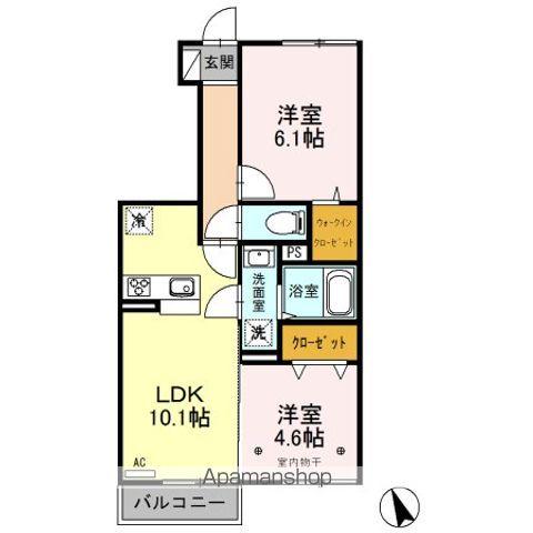 ベルセジュールK(2LDK/1階)の間取り写真