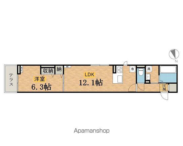 Dスクエア元本郷(1LDK/1階)の間取り写真