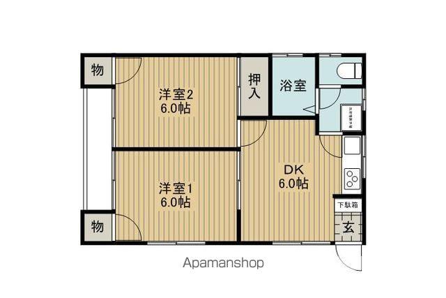 モナークAKI(2DK/2階)の間取り写真