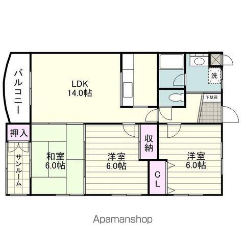 フォルティス八幡(3LDK/3階)の間取り写真