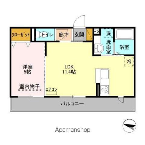 ヴェルデ大島田(1LDK/3階)の間取り写真