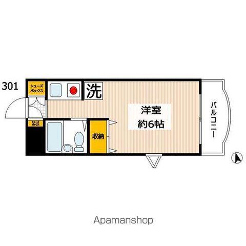 サンライズ北柏(ワンルーム/3階)の間取り写真