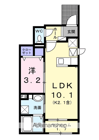 アルドーレ(1LDK/1階)の間取り写真