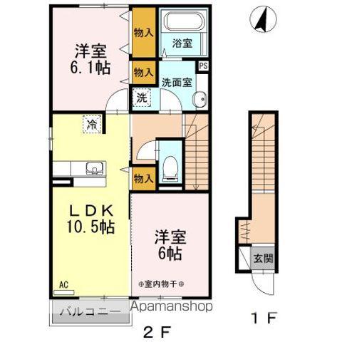 シュリュッセル A棟(2LDK/2階)の間取り写真
