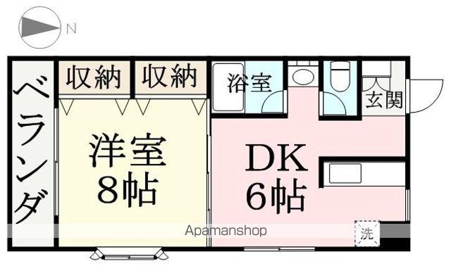 ウエストアネックス(1DK/2階)の間取り写真