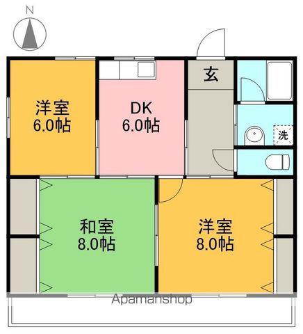 光陽ハイツⅢ(3DK/2階)の間取り写真