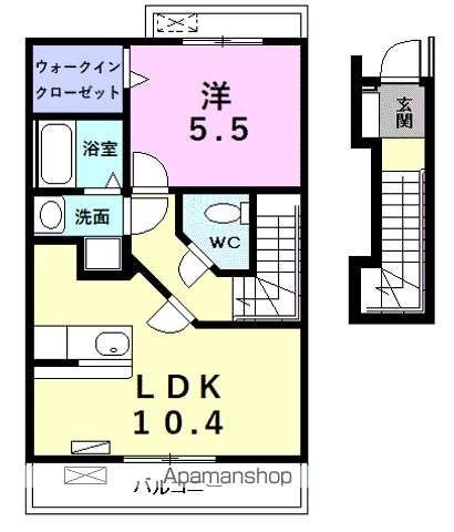 ドリームK(1LDK/2階)の間取り写真