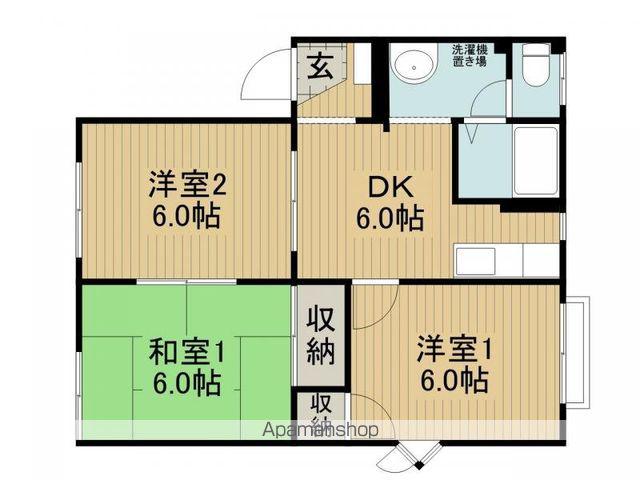 フレグランス増沢C棟(3DK/1階)の間取り写真