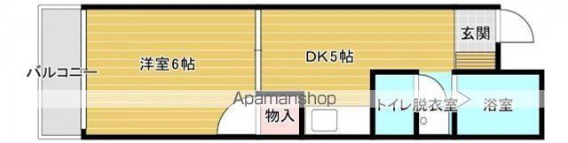 コーポ佐伯(1DK/1階)の間取り写真