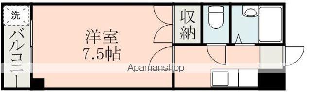 第一渡鹿ハイツ(1K/3階)の間取り写真