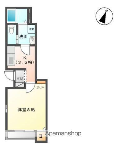 アルモニ原町(1K/1階)の間取り写真