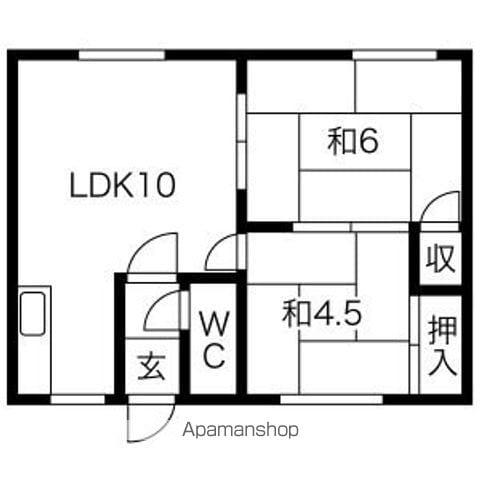 明星マンションB(2LDK/2階)の間取り写真