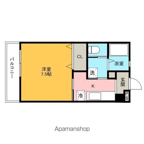 セブンハイツⅡ(1K/4階)の間取り写真