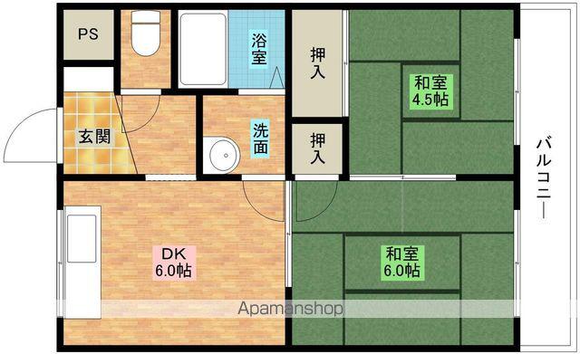 ISE伊勢羽衣6501(2DK/3階)の間取り写真