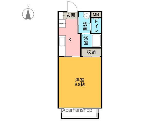 フラッツ巽ヶ丘東(1K/1階)の間取り写真