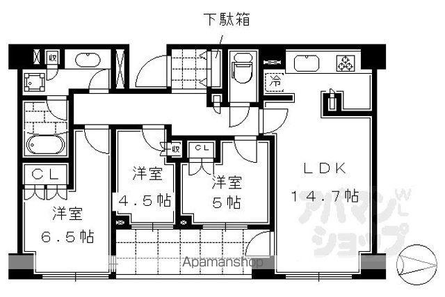 パークホームズ堺町御門(3LDK/4階)の間取り写真