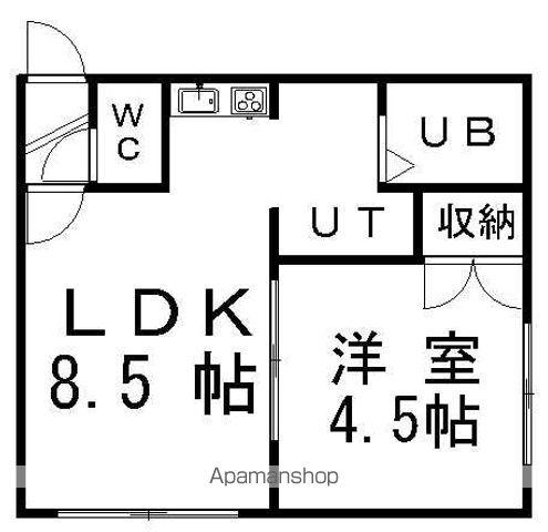 フォレストオカップⅡ(1DK/3階)の間取り写真