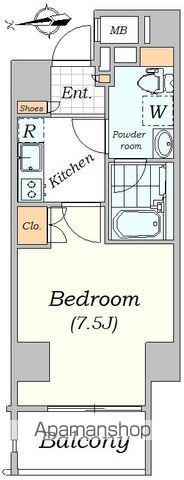プレミアムキューブG四谷左門町(1K/7階)の間取り写真