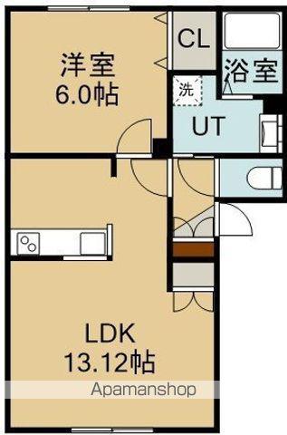 リビングタウン山の手F(1LDK/2階)の間取り写真