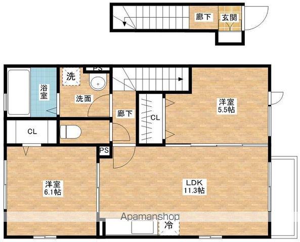 メゾン・二田(2LDK/2階)の間取り写真