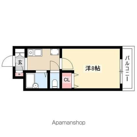 ガーデンビル城下(1K/4階)の間取り写真