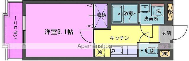 グランヴォワリエ(1K/2階)の間取り写真