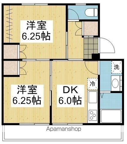 アルト堀江1号棟(2DK/5階)の間取り写真