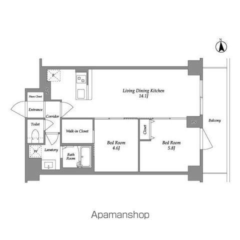 KDXレジデンス上板橋(2LDK/6階)の間取り写真