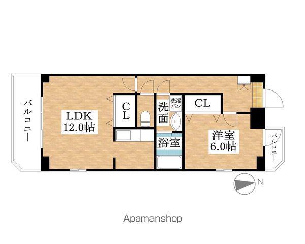 フォンテーヌ峯(1LDK/4階)の間取り写真