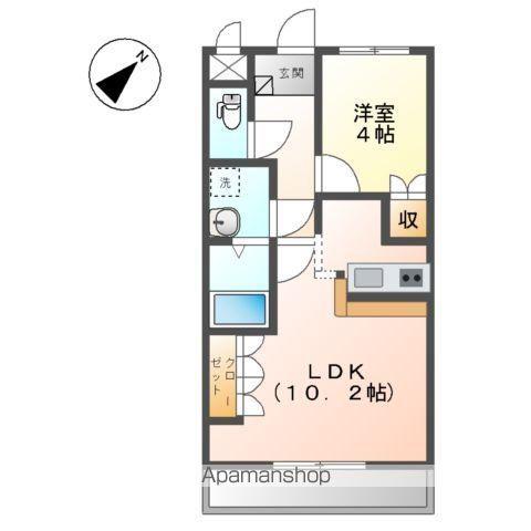 ツインダイスB(1LDK/2階)の間取り写真