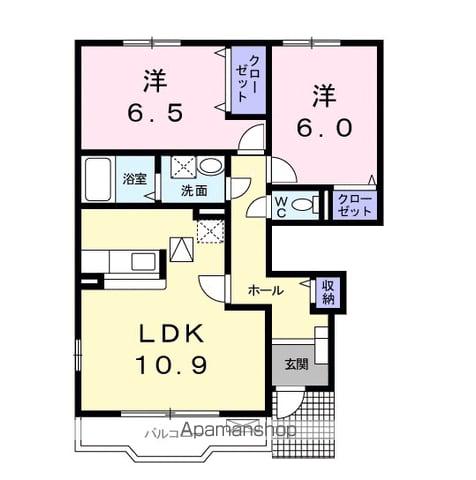 ル シェール(2LDK/1階)の間取り写真