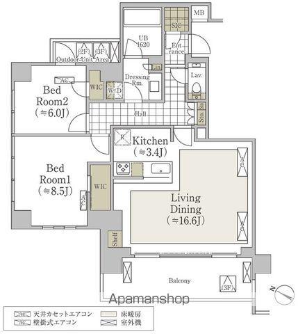 S.CLASSE松濤(2LDK/3階)の間取り写真