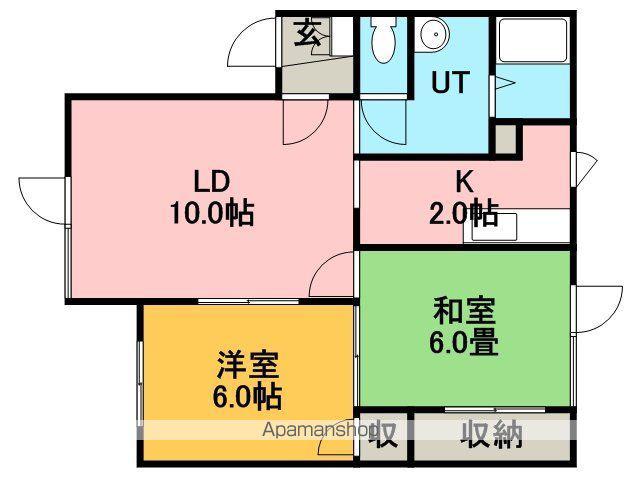 ハイツサンシャワー(2LDK/1階)の間取り写真