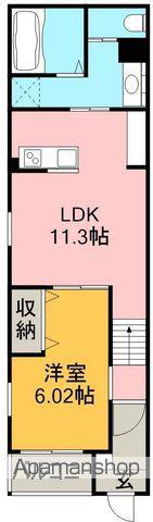リヴェール元中野町Ⅱ(1LDK/2階)の間取り写真