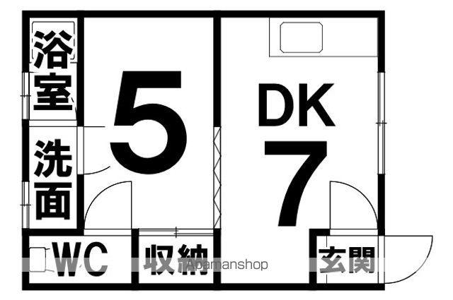コーポはっぴぃ(1DK/2階)の間取り写真