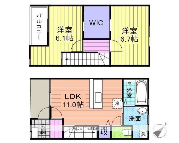 ホワイエⅢ(2LDK/1階)の間取り写真