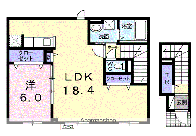 ポヌールⅢ(1LDK/2階)の間取り写真
