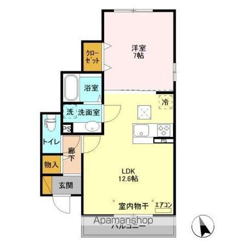 マノワールドゥ(1LDK/1階)の間取り写真