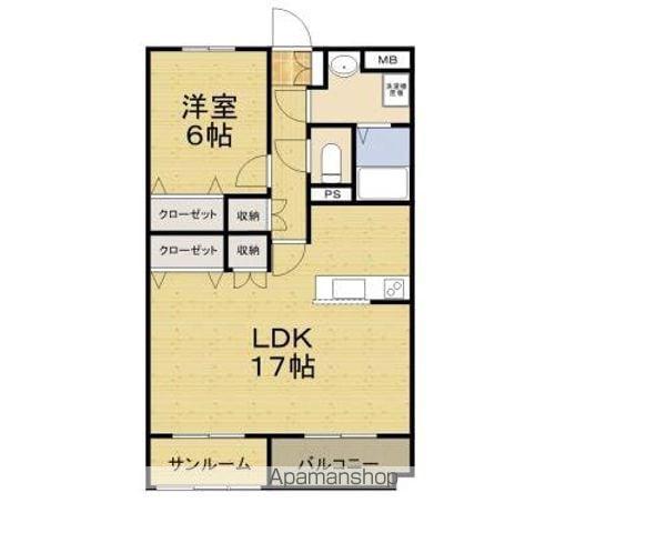 プラスパ(1LDK/1階)の間取り写真