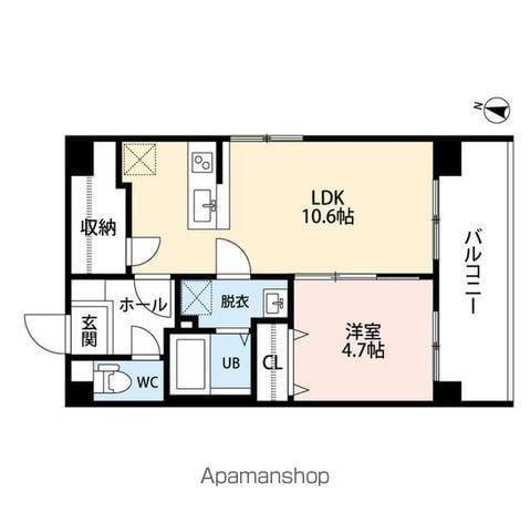 スペリアージュ タワー(1LDK/10階)の間取り写真