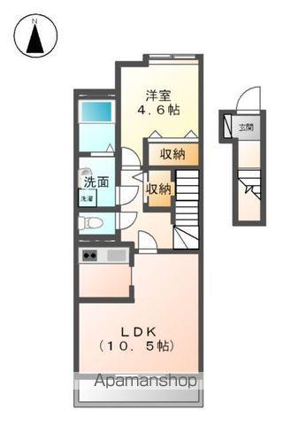 エンジェルハイム・パイン(1LDK/2階)の間取り写真